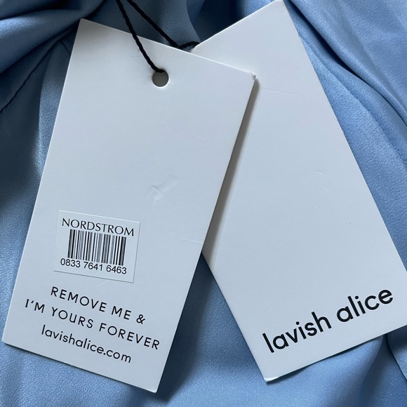 NWT Lavish Alice Cross Back Cowl Neck Midi Dress in Cornflower Blue Size 4 - Picture 13 of 16